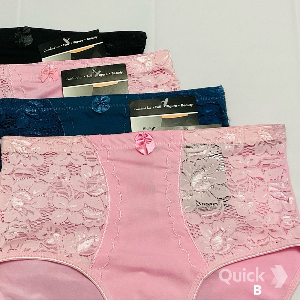 M - NWT Microfiber Briefs With Floral Lace - 4 pcs set